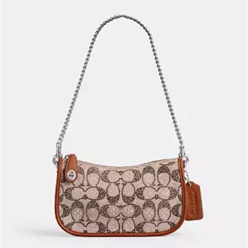 NWT Coach Crystal Signature Jacquard Swinger 20